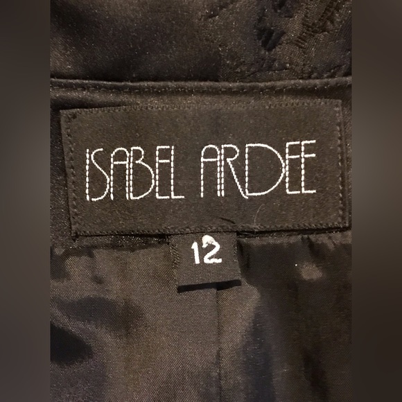 Isabel Ardee Small Black column 1 Button Light Floral Pattern Jacket Sz 12 - Picture 7 of 10